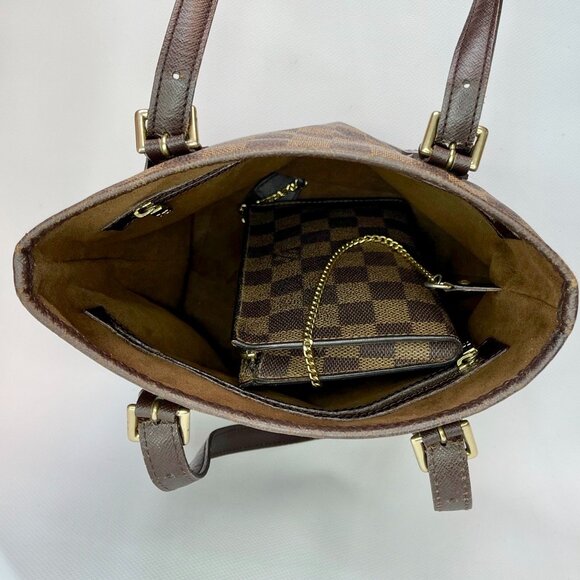 Authentic Louis Vuitton Damier Marais Bucket Bag with Accessory Pouch, Gorgeous! - Picture 8 of 16